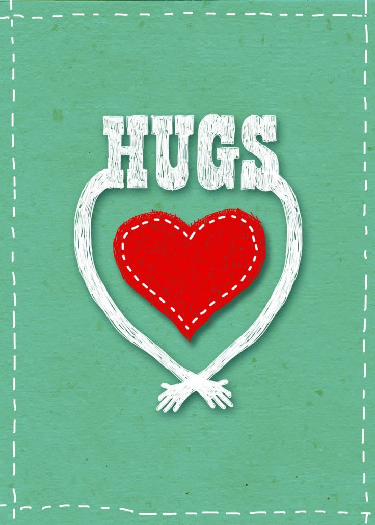 A heart warming day - hugs card