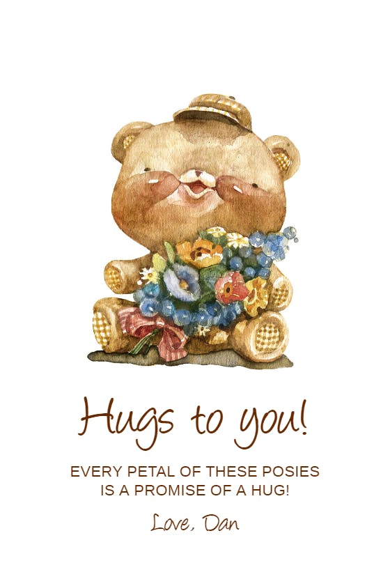 Cheeky fellow - hugs card