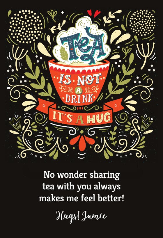 Cuppa hugs - hugs card