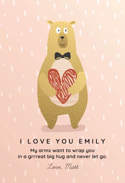 Grrreat Big Hugs - Hugs Card