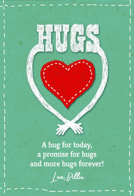 Heart & hands -  tarjeta de abrazos