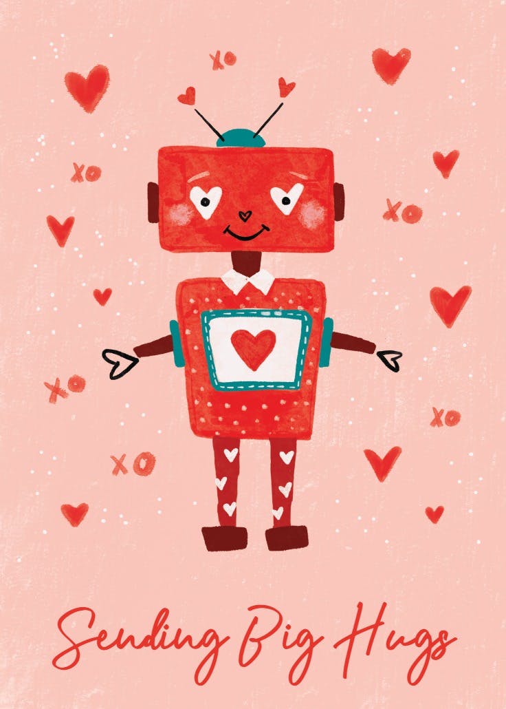 I like you a bot - thinking of you card