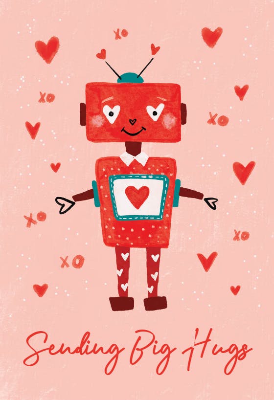 I like you a bot - hugs card