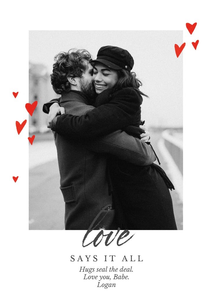 Listen to love - hugs card