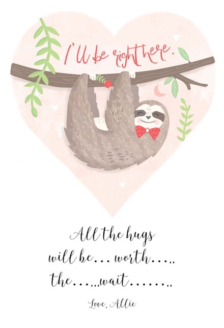 Love on Hold - Hugs Card