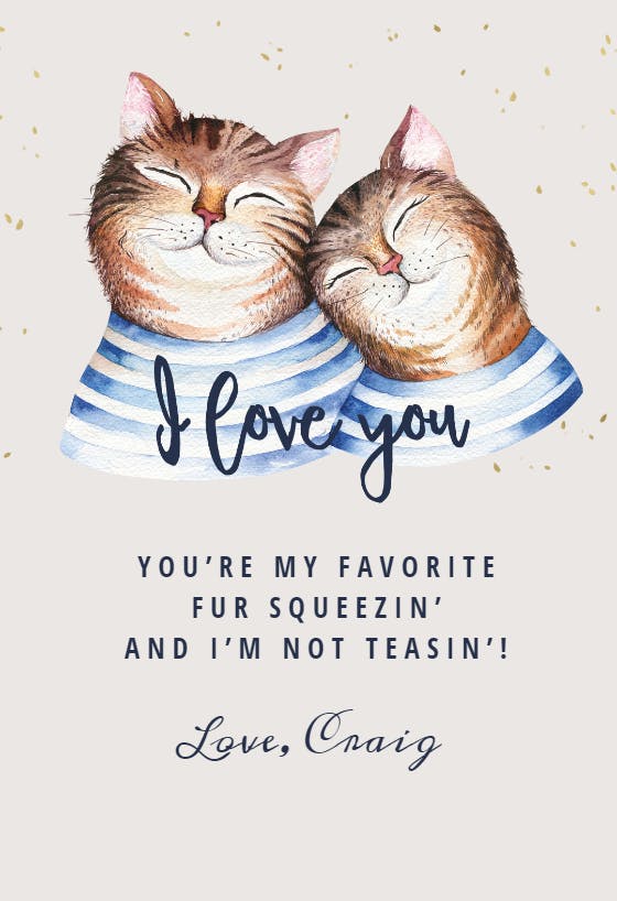 Purrfectly happy - hugs card
