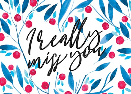 Blueberry fields - Miss You Card