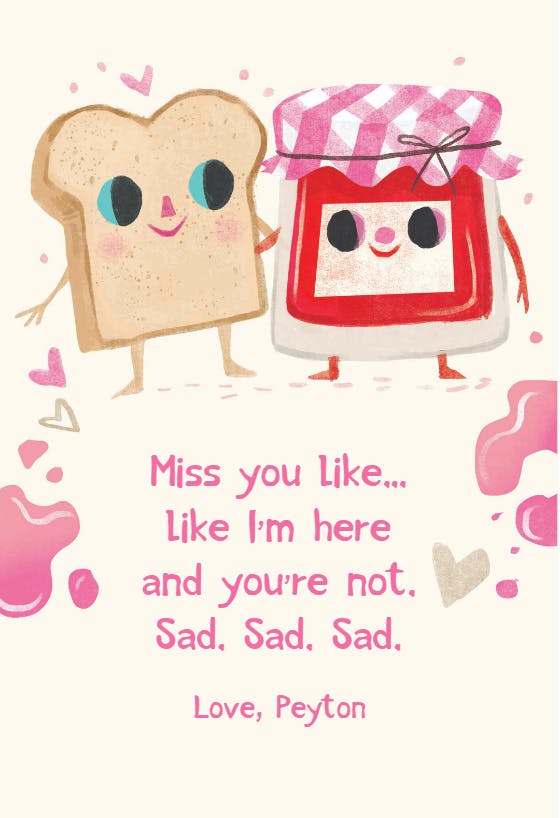 Classic pair - miss you card