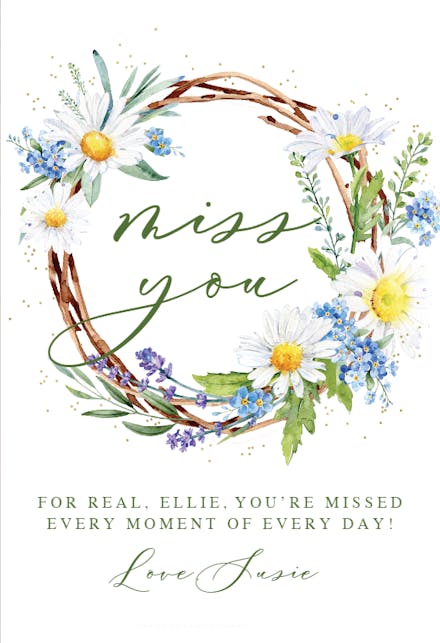 Daisy Vines - Miss You Card