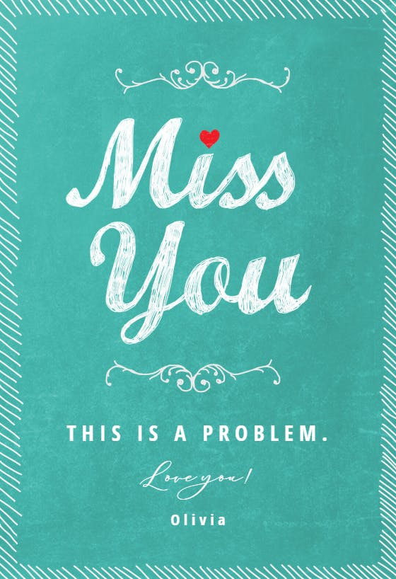 Delicate details - miss you card