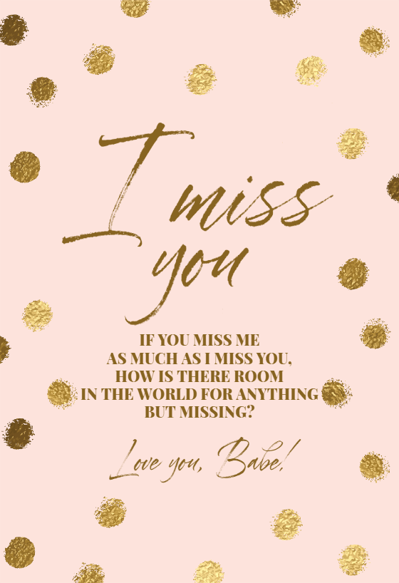 Tiny Hearts - Miss You Card (Free) | Greetings Island