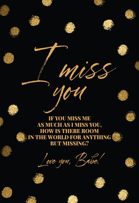 Dot stamped - miss you card