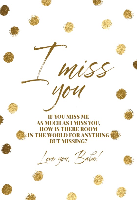 Dot Stamped - Miss You Card | Greetings Island