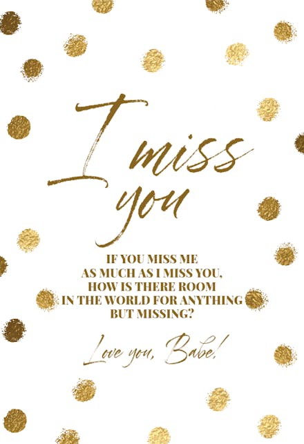 Dot Stamped - Miss You Card 