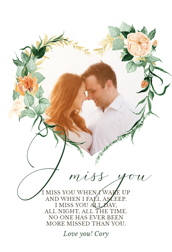 Glittered Ombre - Miss You Card (Free) | Greetings Island