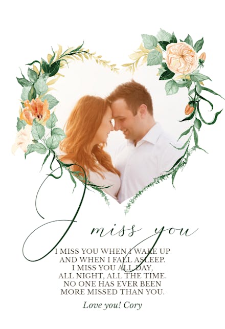 Glittered Ombre - Miss You Card (free) 