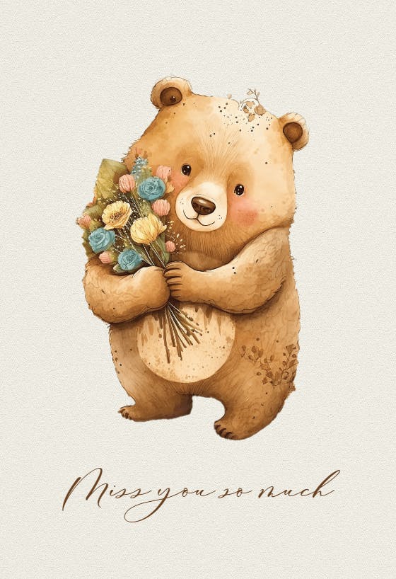 Miss you to bear - miss you card