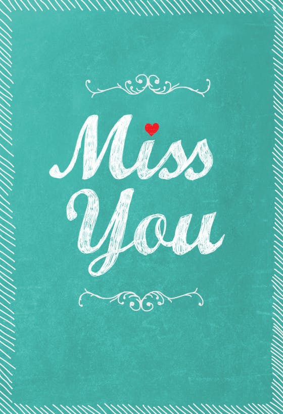 Miss you -  tarjeta de pensamientos y sentimientos