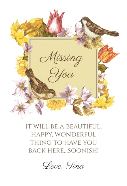 Natural Beauty - Miss You Card