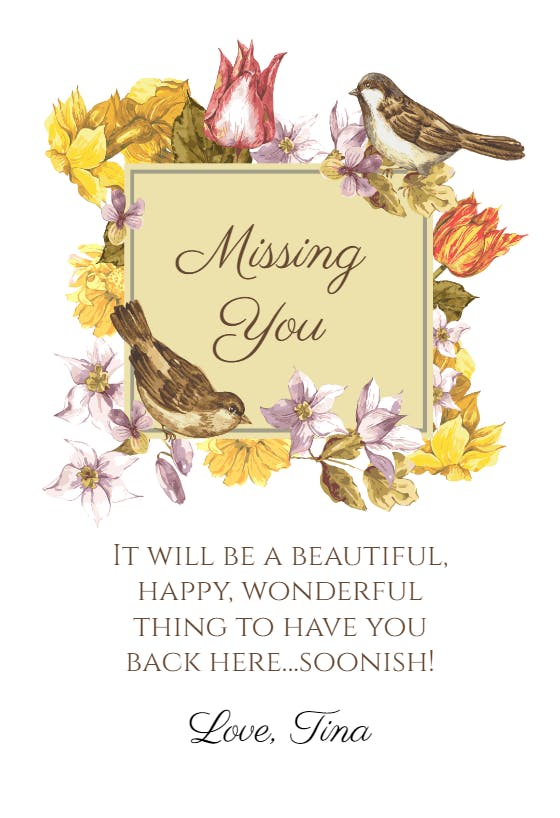 Natural beauty - miss you card