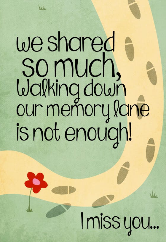 Our memory lane -  free thinking of you card
