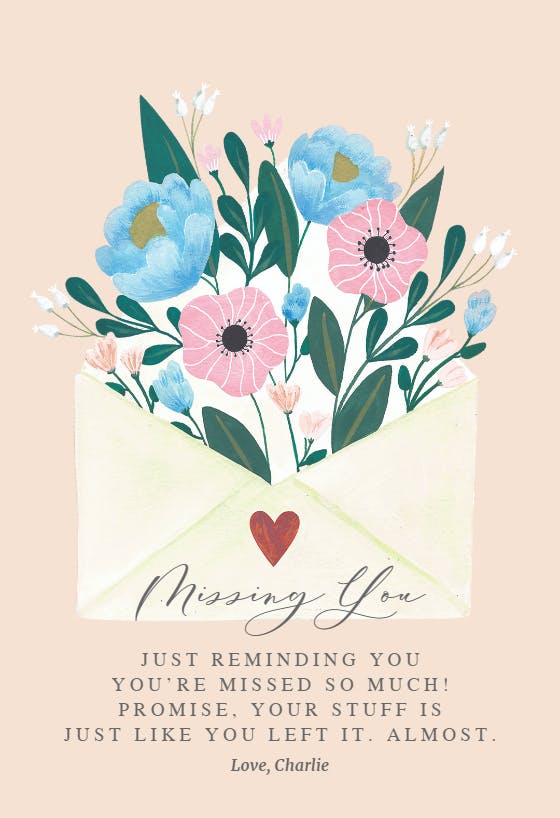 Pop-up posies - miss you card