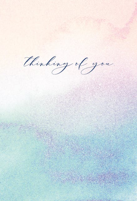 Rainbow ombre - miss you card