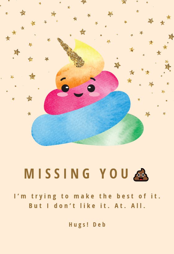 Rainbow results - miss you card