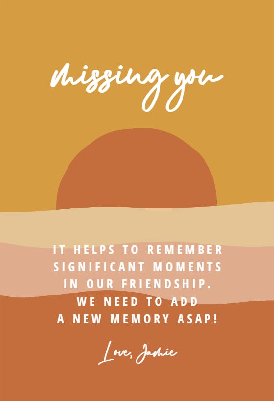 Rising & setting - miss you card