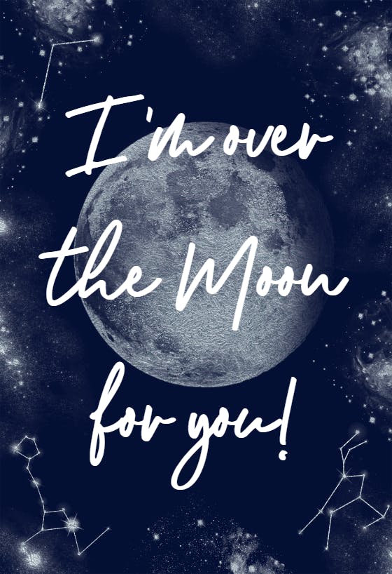 Silver moon -  free thinking of you card