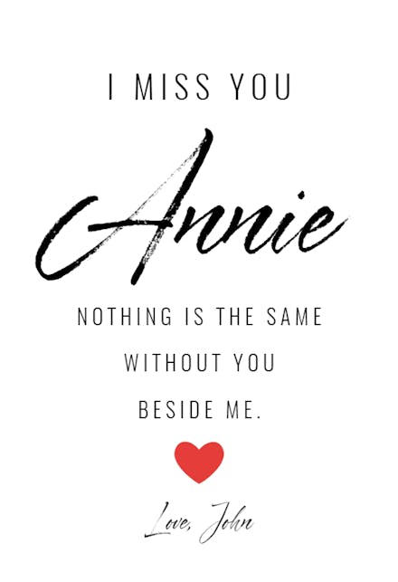 Simply Sincere - Miss You Card