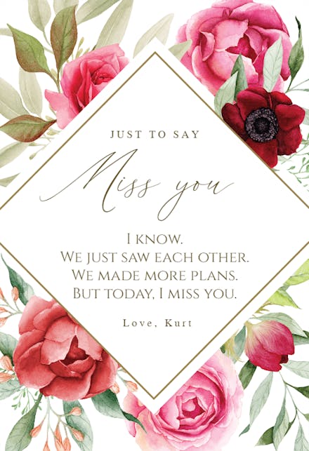 Square Rotation - Miss You Card