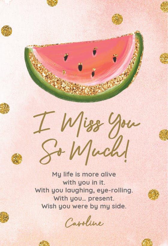 Sweet slice - miss you card