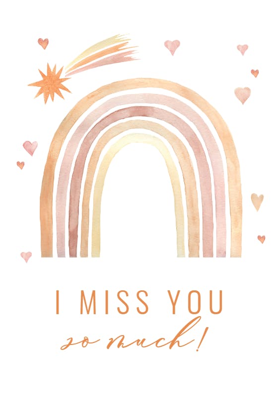 Thankful rainbow - miss you card