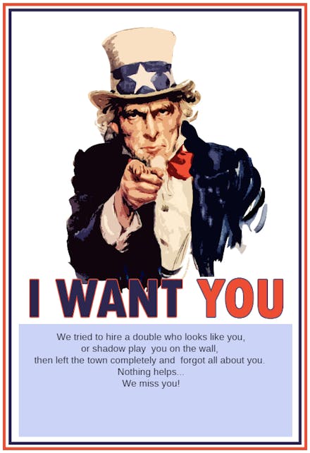Uncle Sam Missing You - Miss You Card