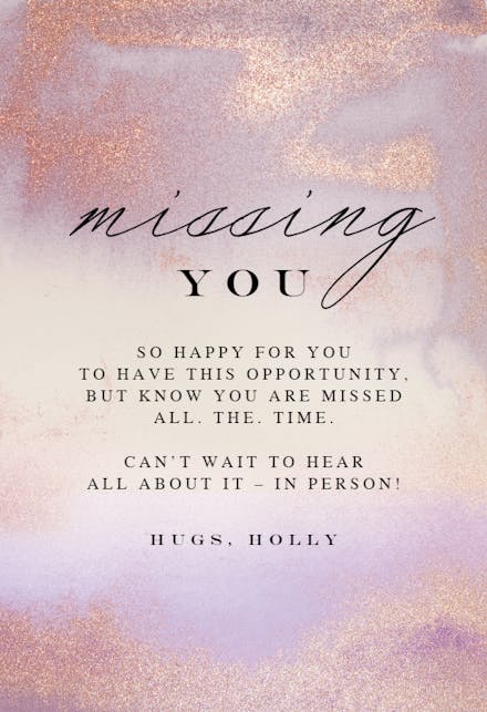 Violet Variations - Miss You Card