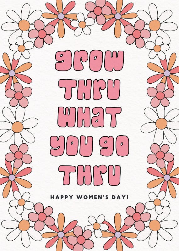 Blooming growth -  tarjeta del día de la mujer