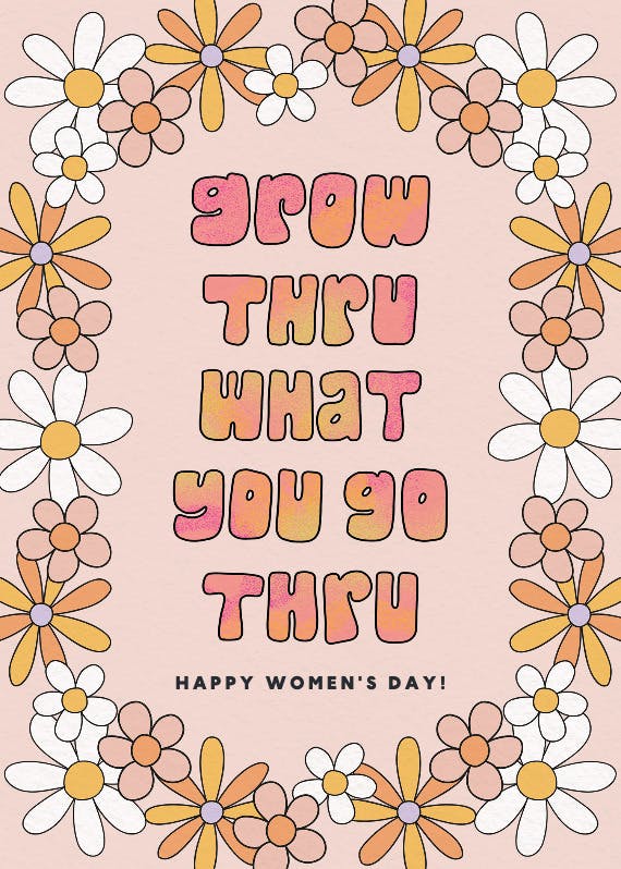 Blooming growth - women's day card
