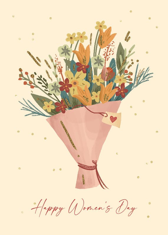 Bouquet for her - women's day card