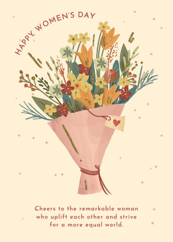 Bouquet for women - women's day card