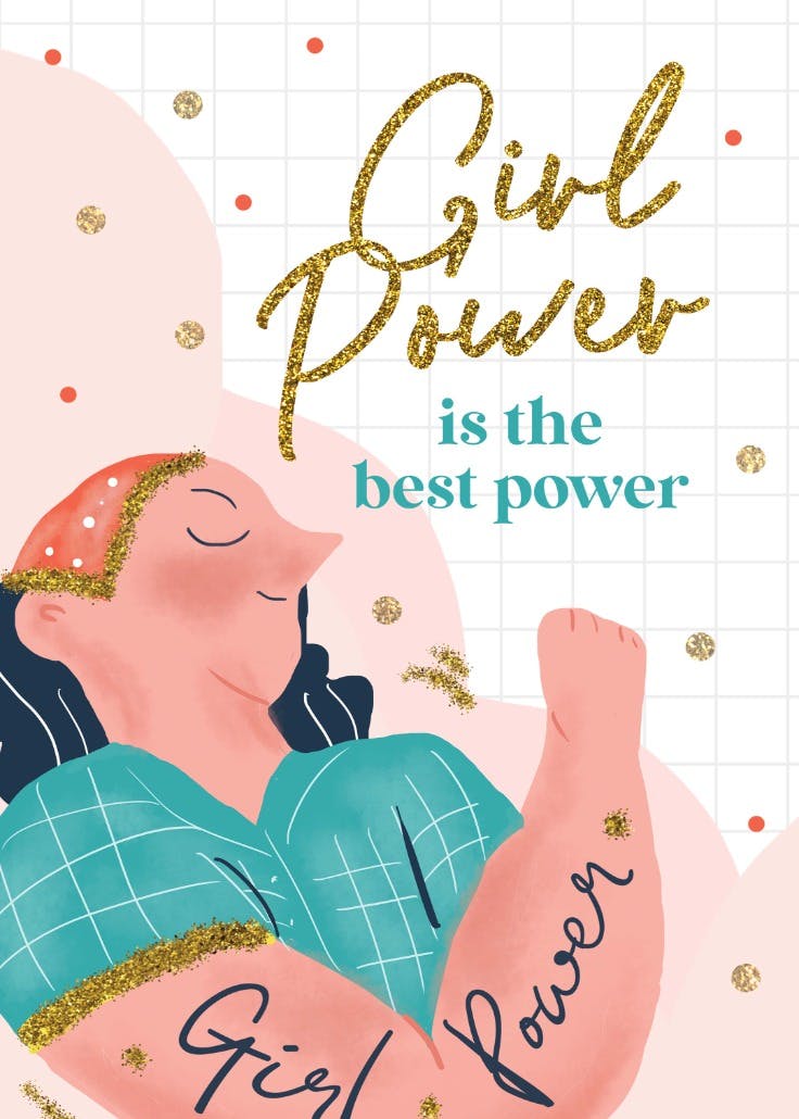 Girl power women's day - women's day card