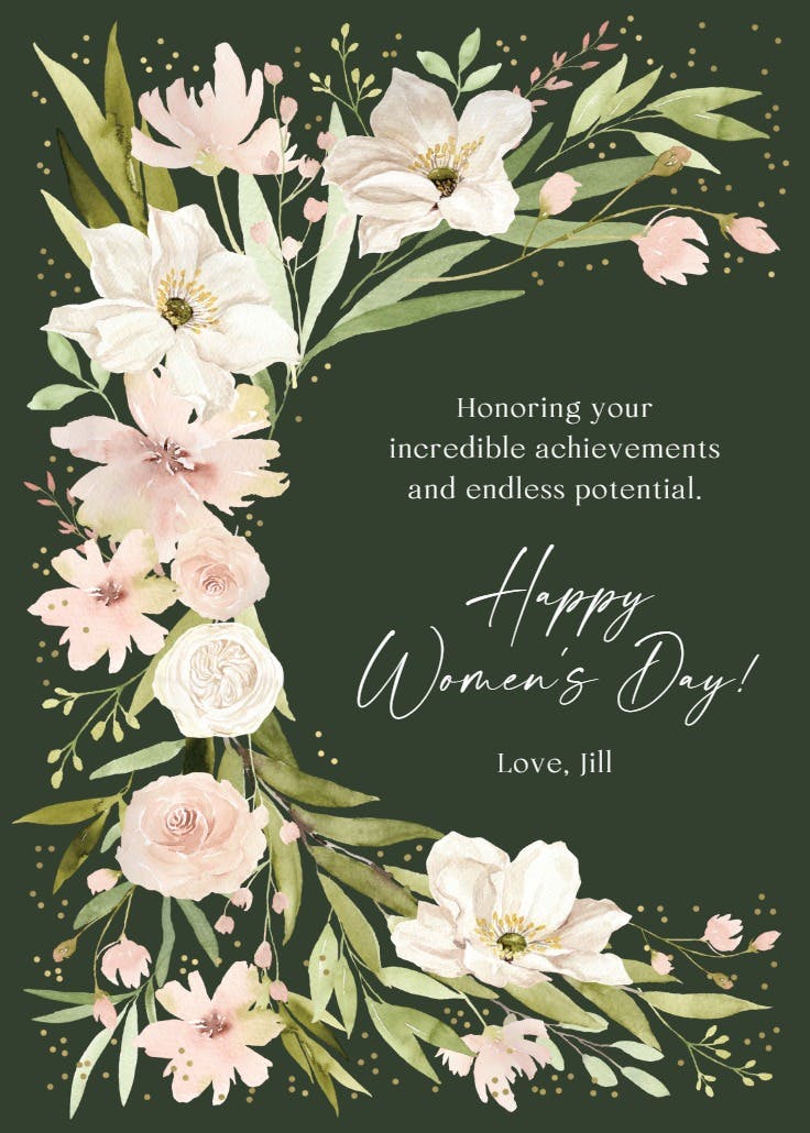 Romantic florals - holidays card