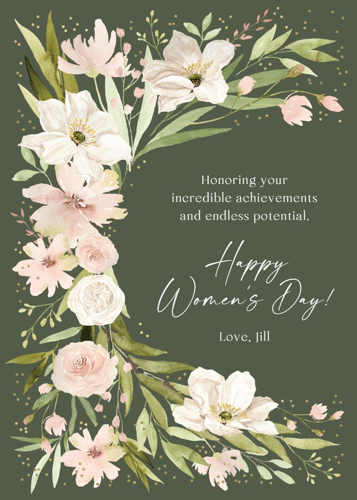 Romantic florals - holidays card