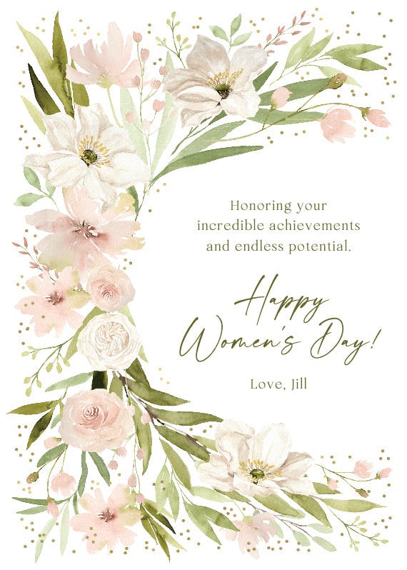 Romantic florals - women's day card