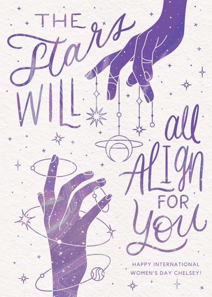 Stars align - women's day card