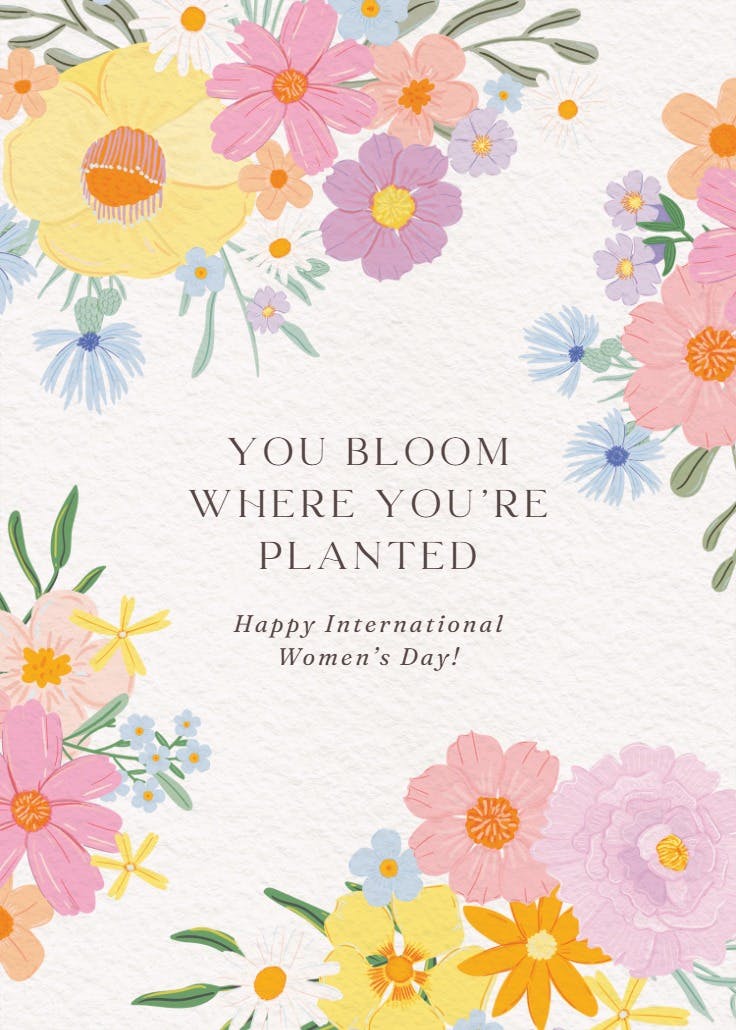 Stylized blooms - women's day card