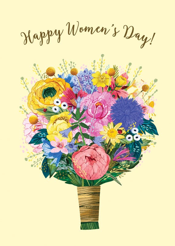 Wildflowers bouquet -  tarjeta del día de la mujer