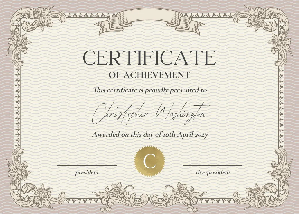 Baroque frame - certificado