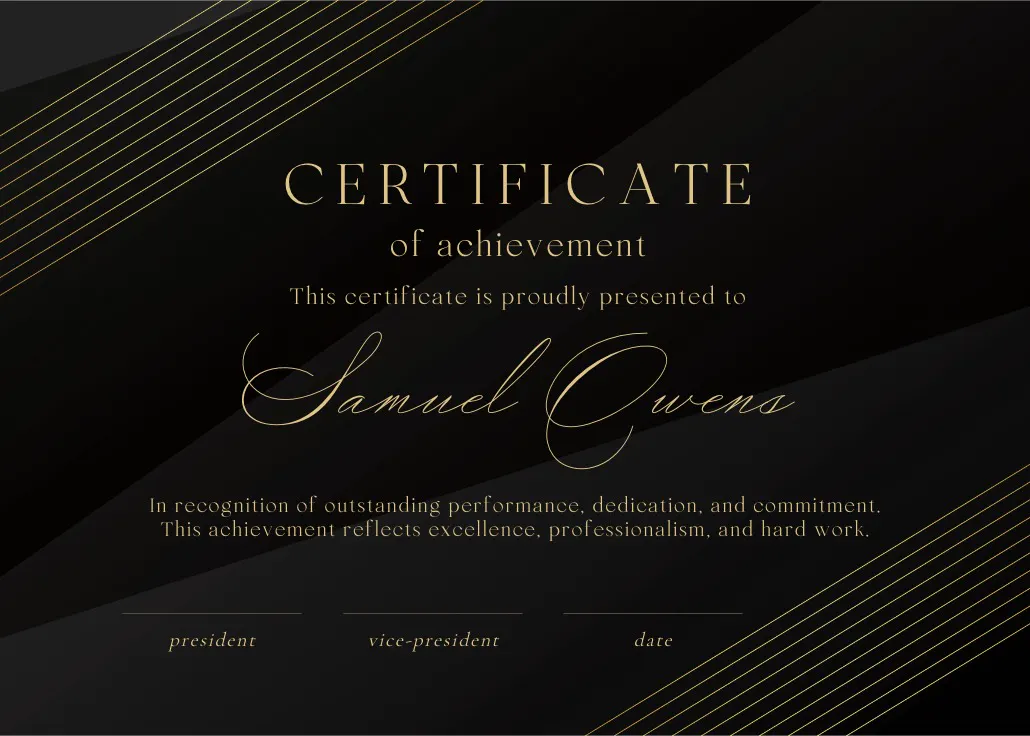 Gold corner - certificado