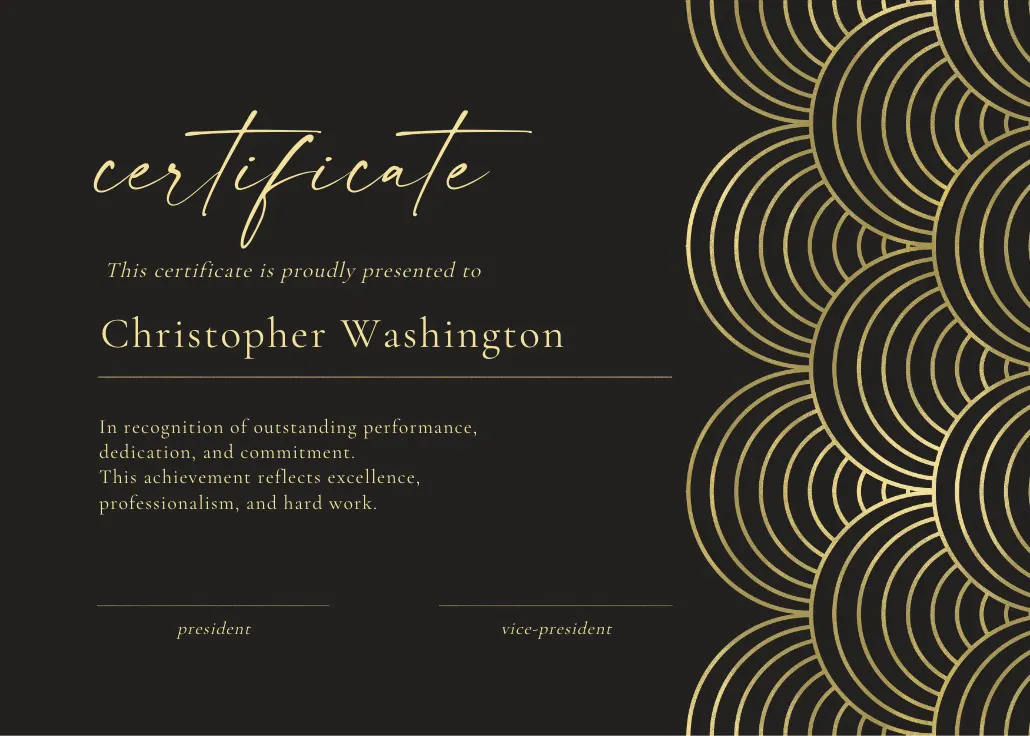 Golden shade - certificate